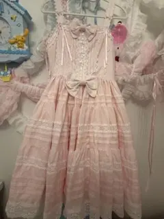 babydoll 白xラベンダー ジャンパースカート - メルカリ