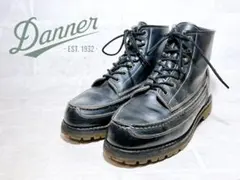 【美品】Danner 高級 レザーブーツ レースアップ 本革 黒 US6