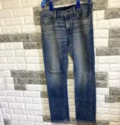 【ユニクロジーンズ 】良品デニム ストレートパンツ(L)ブルーメンズストレッチ