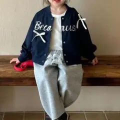 ネイビー リボン ブルゾン ジャンパー 120cm 女の子