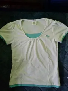 アディダス　半袖レイヤード風Tシャツ　白　Mサイズ