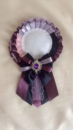 ロゼット パープル系 ໒꒱. ゜紫　推し活　缶バッジ　ロゼッタ