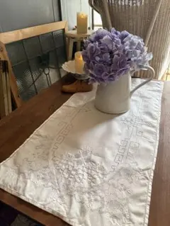 SALE❗️フランスアンティークஐ⋆*ホワイト刺繍のクロス
