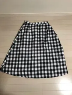 ギンガムチェックスカート 白×黒のサムネイル