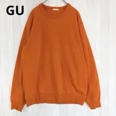 GU ジーユー 裏起毛スウェットトレーナー オレンジ Mサイズ メンズのサムネイル
