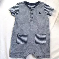 baby gap☆半袖ロンパース 60 70 綿100% ボーダー 紺