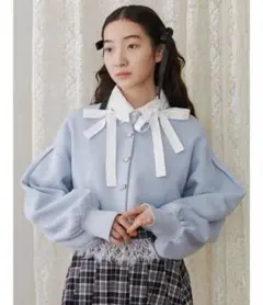 merry jenny ローズカーディガン 水色