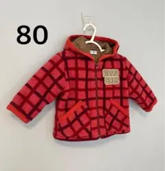 BRAN SHES チェック柄フリースアウター キッズ　80