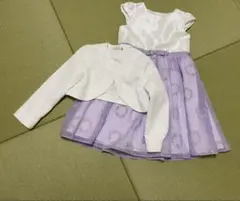 フォーマルワンピース 120cm 白 紫