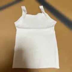 ホワイトリブ編みタンクトップ