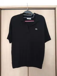 LACOSTE ブラック ポロシャツ ルーズフィット