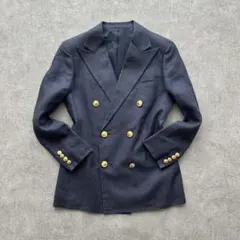 【希少】80s Ralph Lauren 紺ブレ 金ボタン リンネ100%