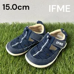 IFME ネイビー 15 キッズシューズ マジックテープ ウォーターサンダル 靴