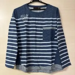 新品　オーセンティックストライプ柄長袖トップスのサムネイル