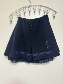 mezzo piano サイドプリーツ裾刺しゅうキュロットスカート