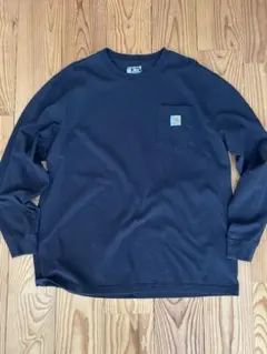 Carhartt 長袖 ポケットTシャツ 黒のサムネイル