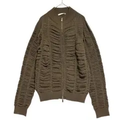 ステファネル　フルジップ シャーリング加工 リブニット　【美品】　茶　M