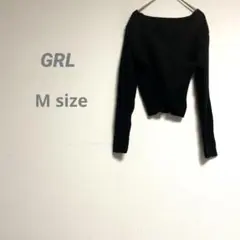 グレイル レディース カシュクールリブニット ショート丈 長袖 M ブラック