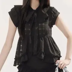 ANDWANG Ballet Ribbon Blouse
