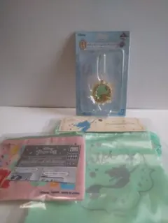 ディズニープリンセスセット　スクエアポーチコレクション　巾着　メタルチャーム