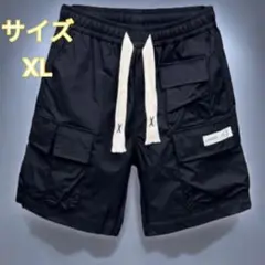メンズショートパンツ 短パン 半ズボン ショートパンツ 夏 海 黒 新品 XL