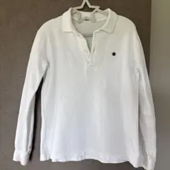 ホワイト長袖ポロシャツ