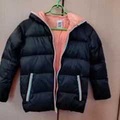 B:MING フード付きダウンジャケット ブラック/オレンジ