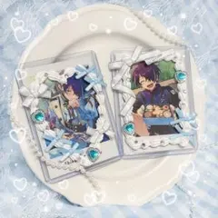 B8 硬質ケースデコ ホワイト 水色 ホイップデコ 白