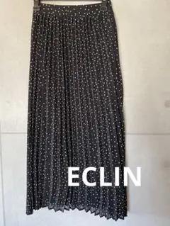 188 ECLIN 美品　シアー　シースルードットプリーツスカートのサムネイル