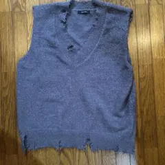 セール‼️JEANASIS ダークグレー Vネックニットベスト