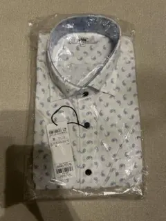 ペイズリー柄 ホワイトシャツ LLサイズ