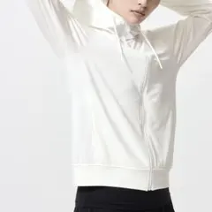 ユニクロ エアリズムUVカットメッシュフルジップ パーカー ホワイト L