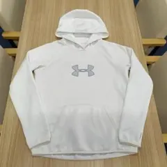 Under Armour フード付 裏フリース パーカー MD (M) 白