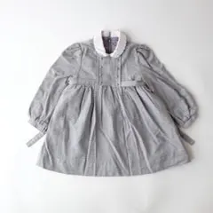 young land ONWORD 古着 グレー ストライプ ウール ワンピースのサムネイル