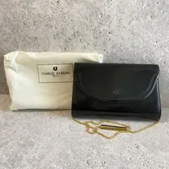【美品】CHARLES JOURDAN ショルダー クラッチ 黒 レザー 袋付き