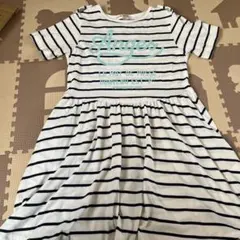 pom pinette ストライプ 半袖ワンピース ジュニアM