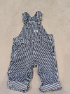 ミキハウス(DOUBLE_B)ストライプ　オーバーオール、サロペットS70-80