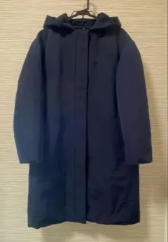 ユニクロ　ハイブリッドコクーンダウンコート　ネイビー　L