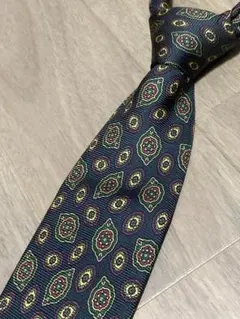 極美品 ポールスチュアート ネクタイ イタリア製 シルク 紋章柄チャコールグレー