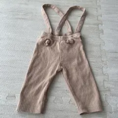ベージュ サスペンダー付きパンツ 80cm