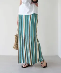 SLOBE citron. ブークレーマルチストライプスカートのサムネイル