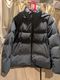 UNIQLO フード付きダウンジャケット M ダークグレー