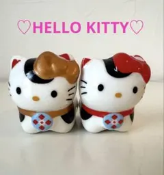 レトロ　ハローキティ 陶器製 セット（箸置き・薬味入れ） レトロ ハローキティ 陶器製 セット（箸置き・薬味入れ）