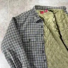 USA 古着　arrow　ヘビーネルシャツ　厚手　チェック　裏キルティング　XL