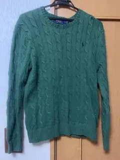 Polo Ralph Lauren グリーン ケーブルニット 長袖
