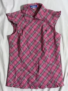 バーバリー　ノースリーブシャツ　ピンク　38号　y2k 即購入⭕️