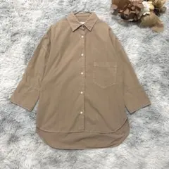 鎌倉シャツ (M) 七分袖シャツ 変形 ナチュラル 後ろ長め 大人可愛いのサムネイル