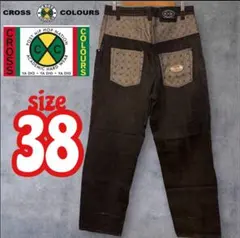 00s CROSSCOLOURS バイカラー ワイドバギーデニムパンツ w38 - メルカリ