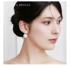 STELLA BRIDAL スワロフスキークリスタルと大粒パールピアス