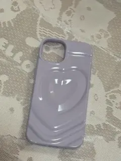 iPhone14ケース　ラベンダー ハート型 ソフトケース